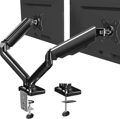 VIVO Dual Monitor up to 32 inches and 19.8 lbs per Screen, Pneumatic Arm Desk Mount, Articulating Counterbalance, VESA Stand, Classic, STAND-V002O - PuriLite