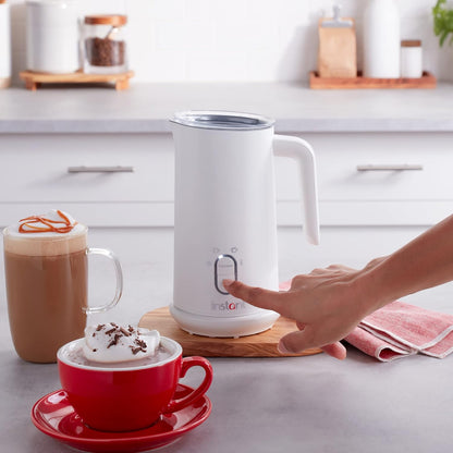 Instant Pot Instant Milk Frother, 4-in-1 Electric Milk Steamer, 10oz/295ml Automatic Hot and Cold Foam Maker and Milk Warmer for Latte, Cappuccinos, Macchiato, from The Makers of Instant 500W, White - PuriLite