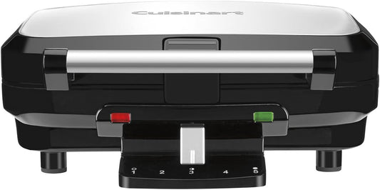 Cuisinart 4-Slice Belgian Waffle Maker, Non-Stick Coated Plates, Silver (WAF-150EC) - PuriLite