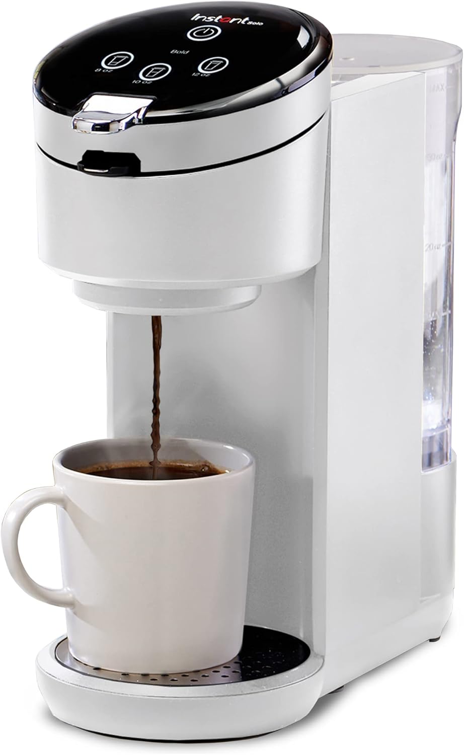 Instant Solo Single Serve Coffee Maker, From the Makers of Instant Pot, K-Cup Pod Compatible Coffee Brewer, Includes Reusable Coffee Pod & Bold Setting, Brew 8 to 12oz., 40oz. Water Reservoir, White - PuriLite