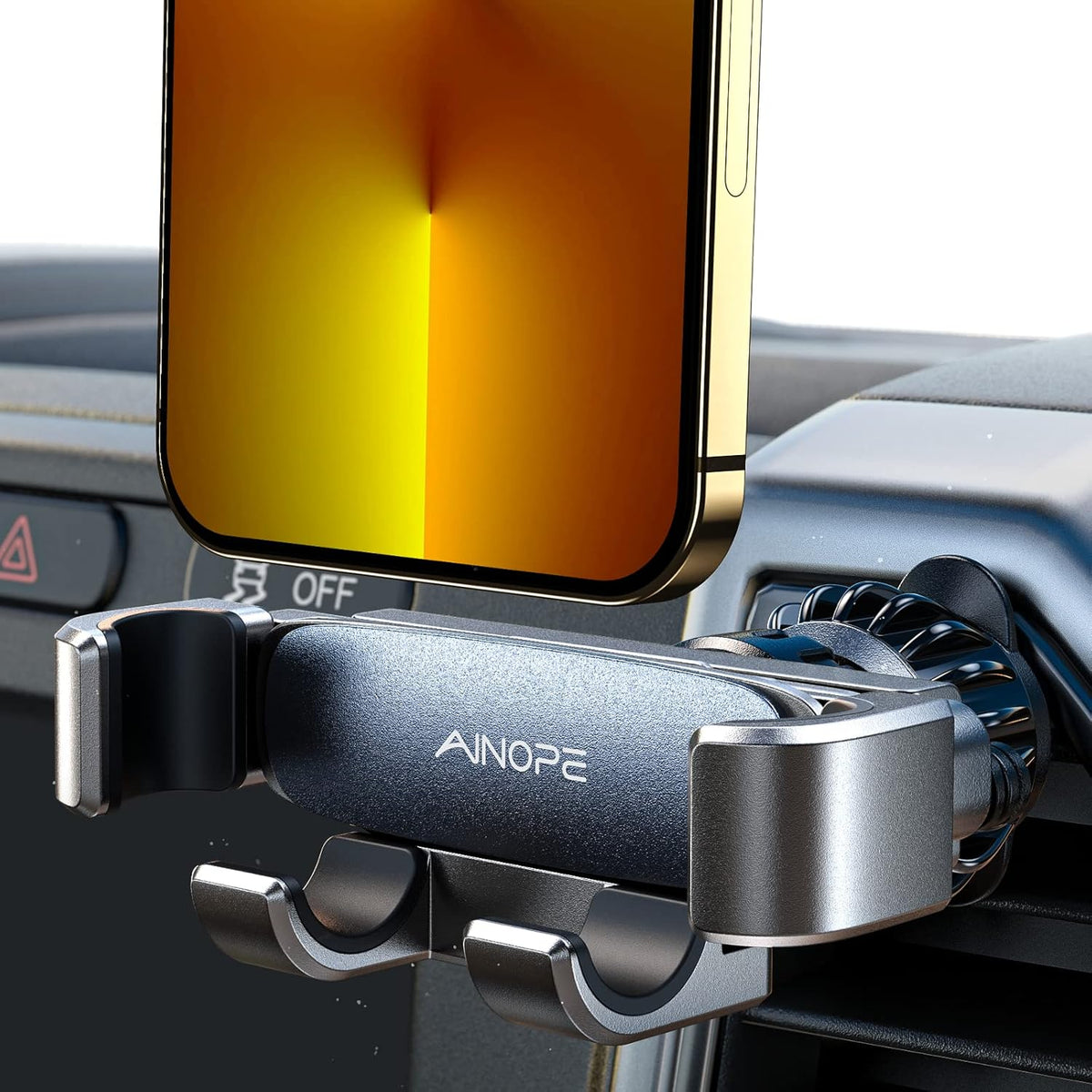 AINOPE Phone Mount for Car Vent 2024 Gravity Air Vent Car Phone Holder Mount for iPhone 16 pro max with Newest Vent Clip Hand Free Cell Phone Car Mount fits for iPhone 15 Plus Samsung Android Phones - PuriLite