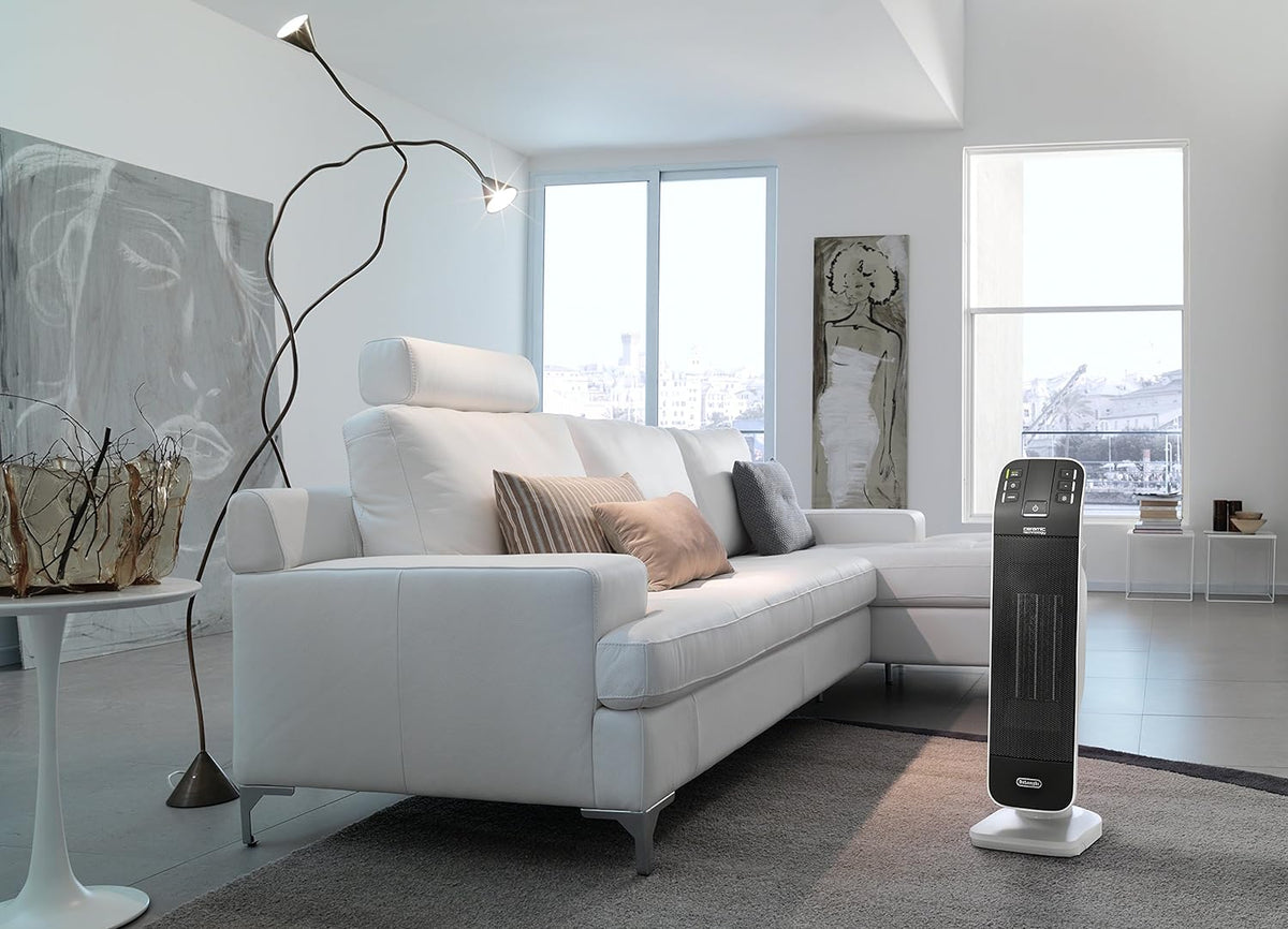 De'Longhi HFX65V15CA Tower Ceramic Fan Heater, Gray - PuriLite