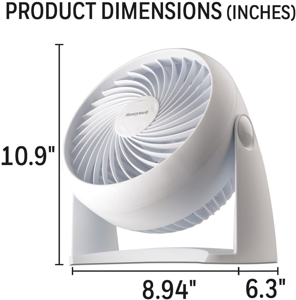 Honeywell HT-904 Tabletop Air-Circulator Fan, White - PuriLite