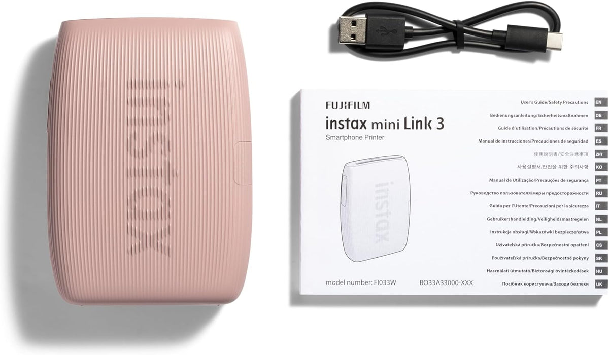 Fujifilm Instax Mini Link 3 Smartphone Printer - Rose Pink - PuriLite