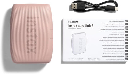 Fujifilm Instax Mini Link 3 Smartphone Printer - Rose Pink - PuriLite