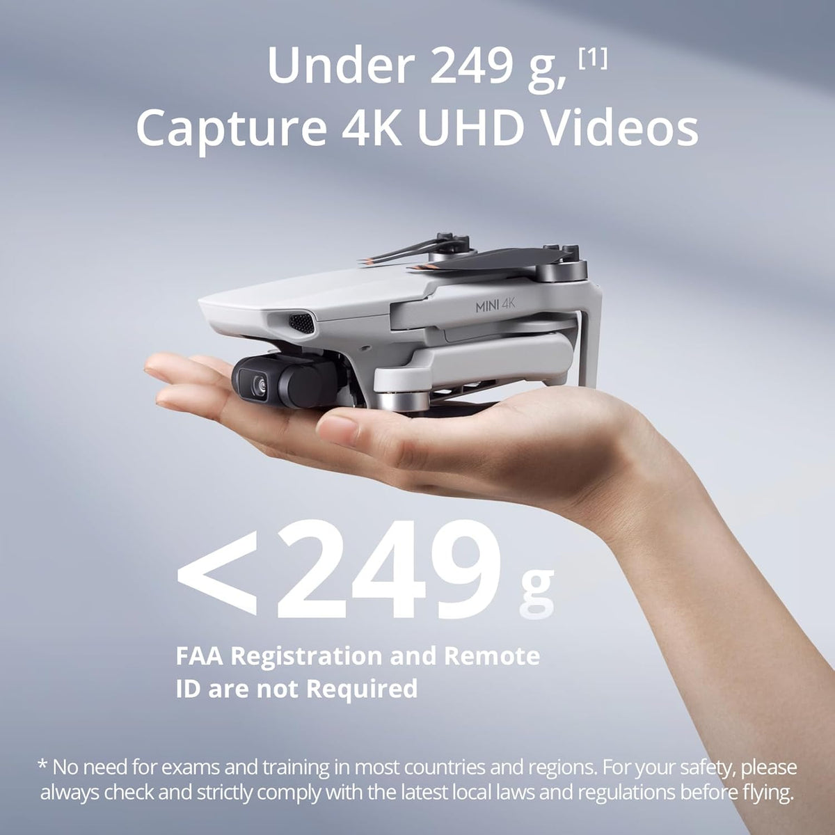 DJI Mini 4K, Drone with 4K UHD Camera for Adults, Under 249 g, 3-Axis Gimbal Stabilization, 10km Video Transmission, Auto Return, Wind Resistance, 1 Battery for 31-Min Max Flight Time - PuriLite