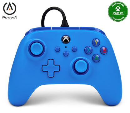 PowerA Wired Controller for Xbox Series X|S - Blue, gamepad, video game/gaming controller, works with Xbox One, Officially Licensed - PuriLite