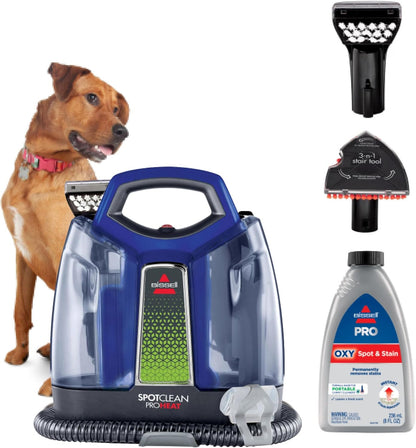Bissell - Portable Carpet Cleaner - SpotClean ProHeat - For carpet and upholstery - Tough Stain and 3-in-1 Stair Tool and - HydroRinse Self-Cleaning - PuriLite
