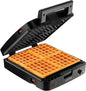 Krups Breakfast Set Stainless Steel Waffle Maker 4 Slices Audible "Ready" Beep, 1200 Watts Square, 5 Browning Levels, Removable Plates, Dishwasher Safe, Belgian Waffle Silver and Black - PuriLite