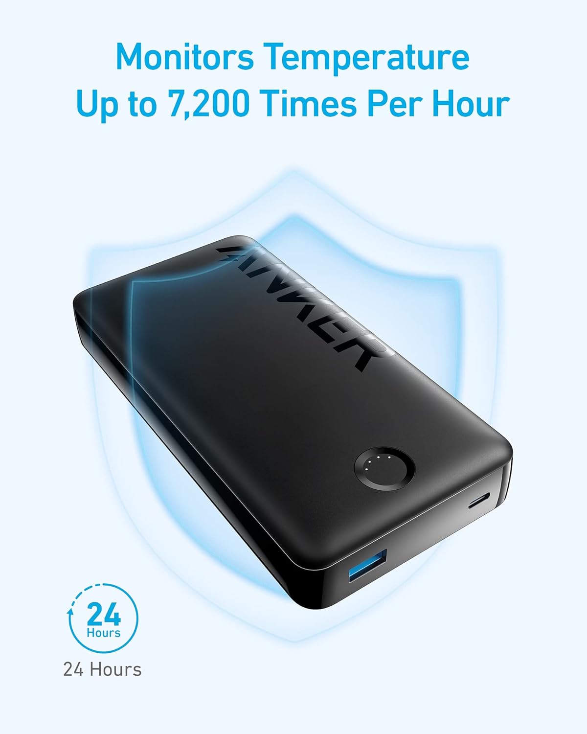 Anker Portable Charger, 20,000 mAh Power Bank, Battery Pack with 2-Port, 15W High-Speed Charging for iPhone 15/15 Plus/15 Pro/15 Pro Max, iPhone 14/13/12 Series, Samsung Galaxy(Black) - PuriLite
