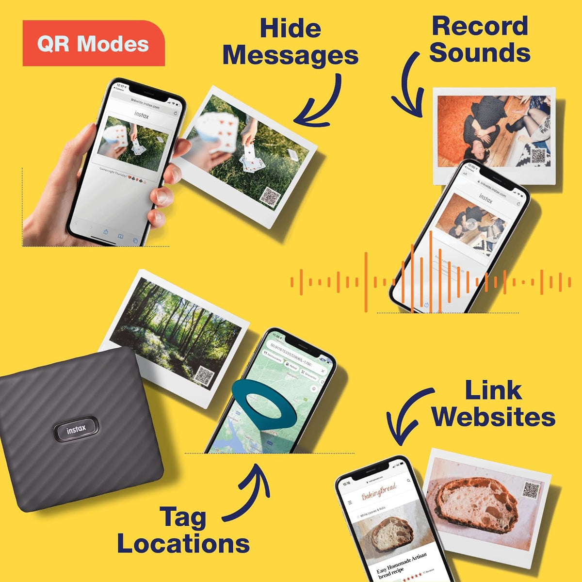 Fujifilm Instax Wide Link Smartphone Printer in Ash White | 16719550 - PuriLite