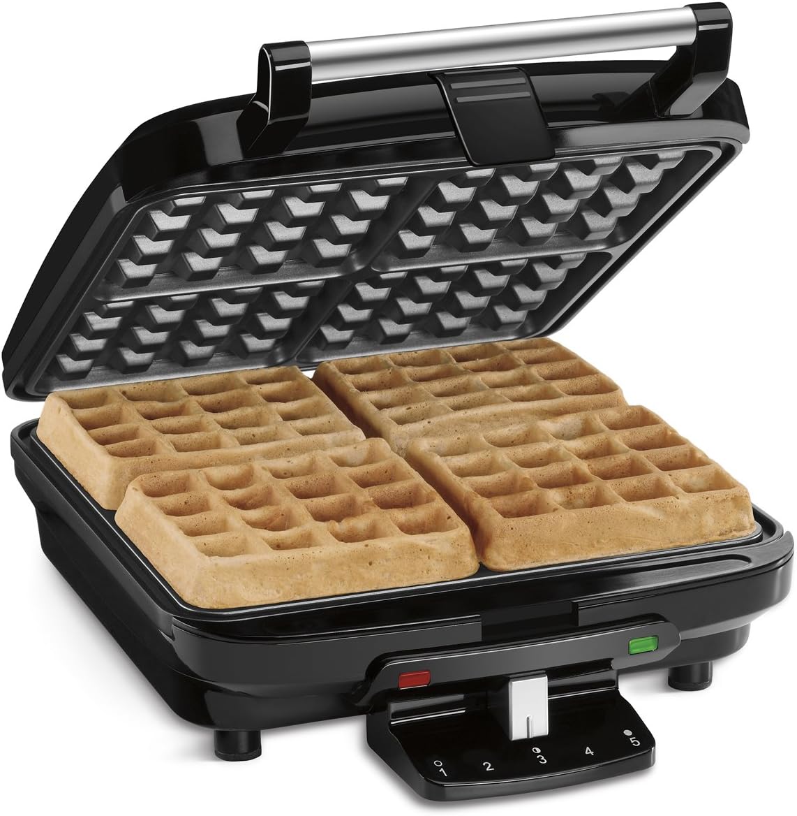 Cuisinart 4-Slice Belgian Waffle Maker, Non-Stick Coated Plates, Silver (WAF-150EC) - PuriLite