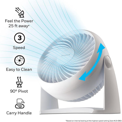 Honeywell HT-904 Tabletop Air-Circulator Fan, White - PuriLite