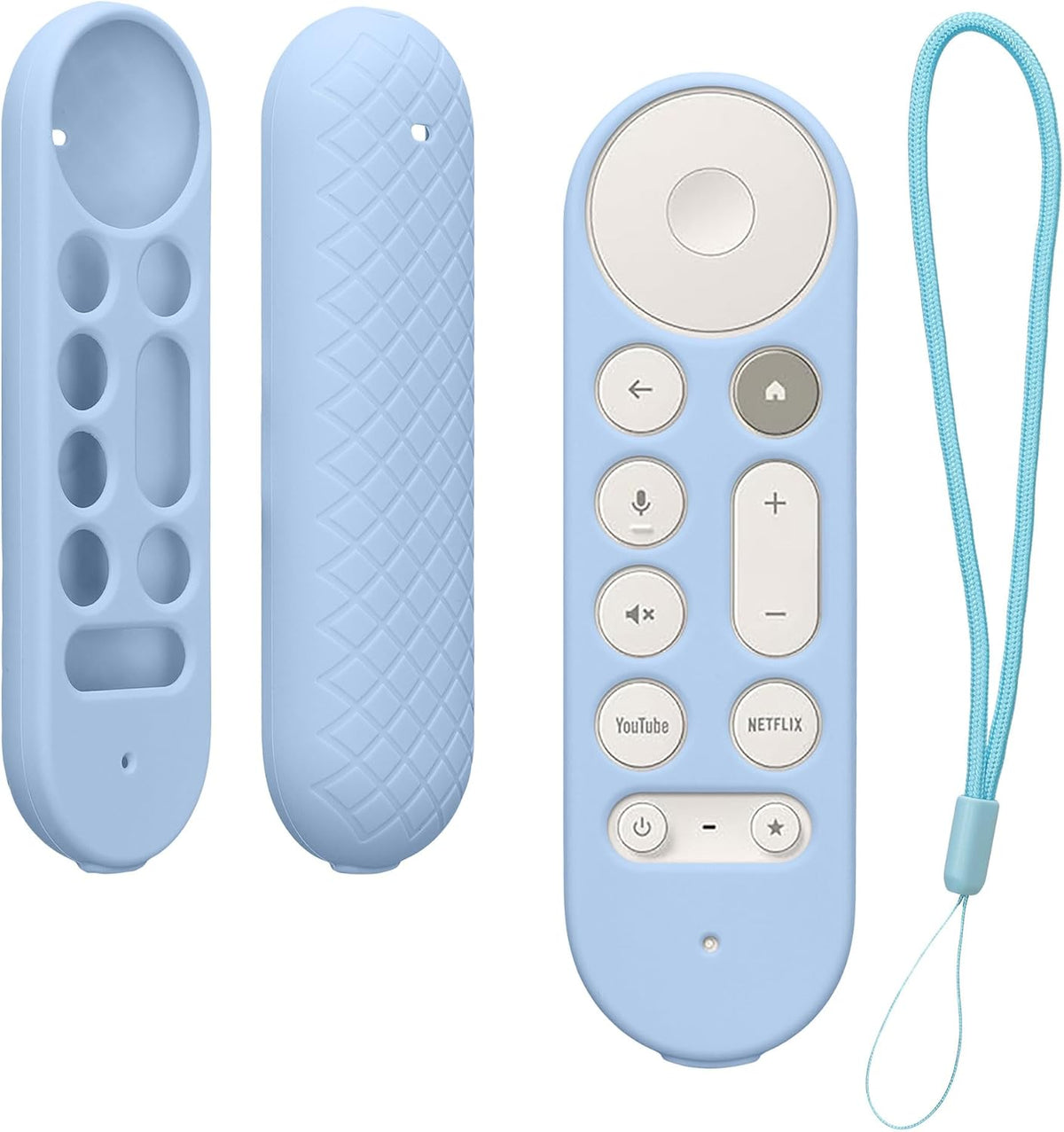 kwmobile Case Compatible with Google TV Streamer 4K Case - Soft Silicone Cover for Remote Control - Light Blue - PuriLite