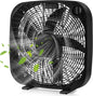 Tangkula 3-Speed Box Fan, 20 inch Floor Fan for Full-Force Circulation with Air Conditioner, 3 Settings, Adjustable Dial, Carrying Handle, Portable Floor Fan for Home, Compact & Lightweight (Black) - PuriLite