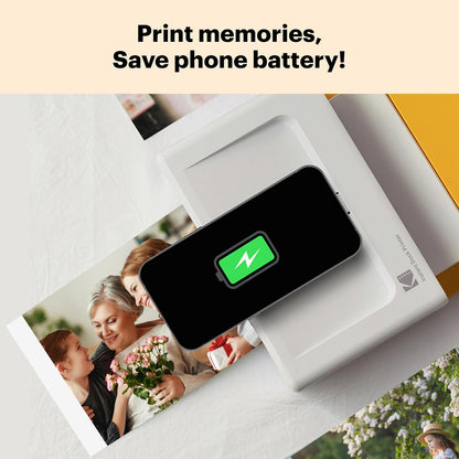 KODAK Dock Plus 4PASS Instant Photo Printer (4x6 inches) + 90 Sheets Bundle (10 Initial Sheets + 80 Sheets Pack) - PuriLite