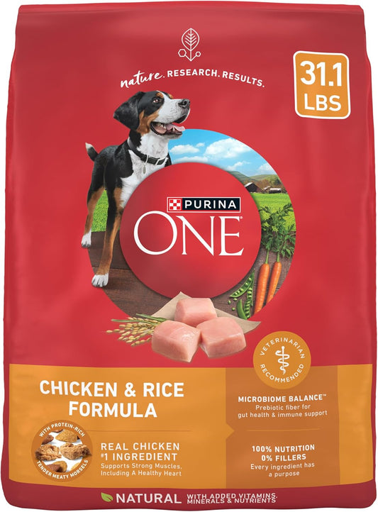 Purina ONE Chicken and Rice Formula Dry Dog Food - 31.1 lb. Bag - PuriLite