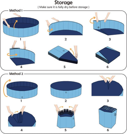 Jasonwell Foldable Dog Pet Bath Pool Collapsible Dog Pet Pool Bathing Tub Kiddie Pool Doggie Wading Pool for Puppy Small Medium Large Dogs Cats and Kids 63" Blue - PuriLite