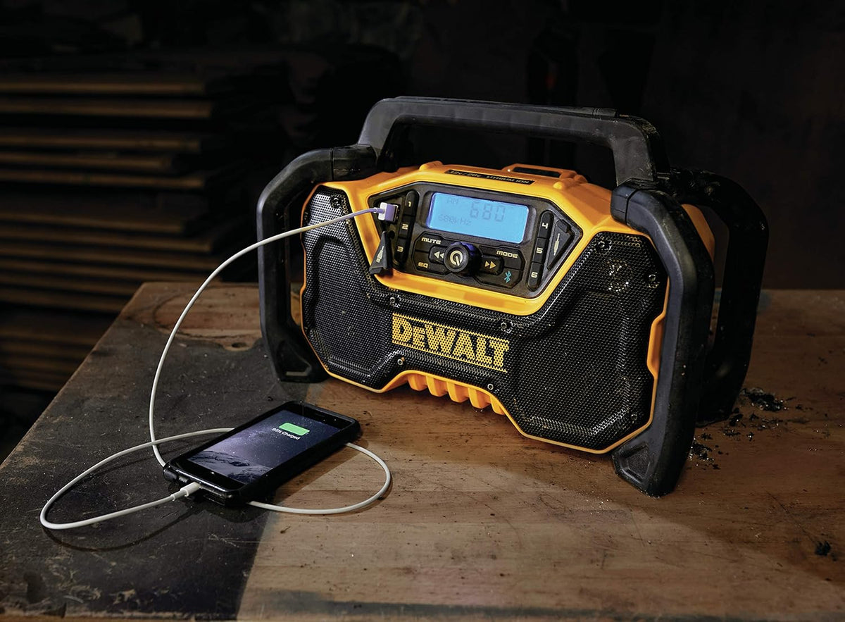 DEWALT 12V/20V MAX* Portable Radio, Bluetooth, Cordless, Jobsite, Tool Only (DCR028B) - PuriLite