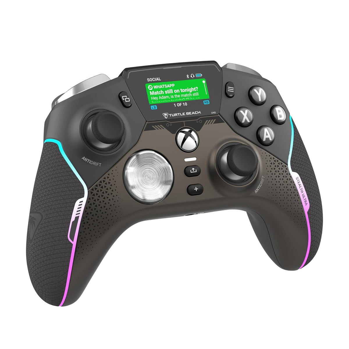 Turtle Beach Stealth Ultra High-Performance Wireless Gaming Controller Licensed for Xbox Series X|S, Xbox One, Windows PC, Android - LED Dashboard, Dock, RGB Lighting, 30-Hr Battery, Bluetooth, Black - PuriLite
