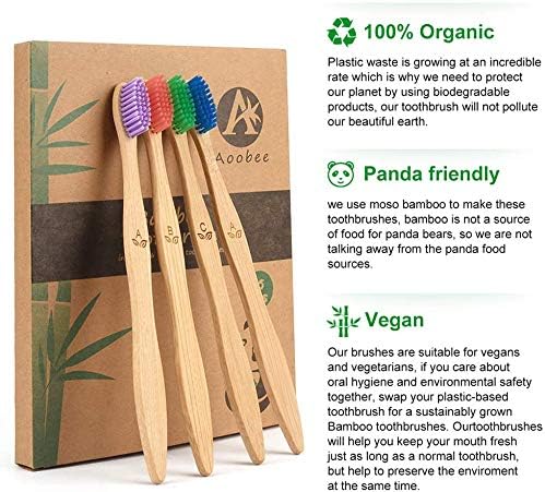 12 pack Bamboo Toothbrushes, Biodegradable Bamboo Toothbrush, BPA Free Soft Bristles Toothbrushes, Eco-Friendly Compostable Natural Wooden Toothbrush, Organic Charcoal Wood ToothBrushes (Multi-color) - PuriLite