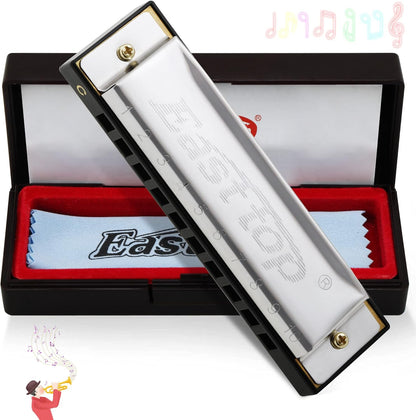 East top Harmonica, C Key Blues Harmonica for Beginners and Adults, 10 Holes Mouth Organ Blues Harp Diatonic Harmonica for For Kids Christmas' Gift - PuriLite