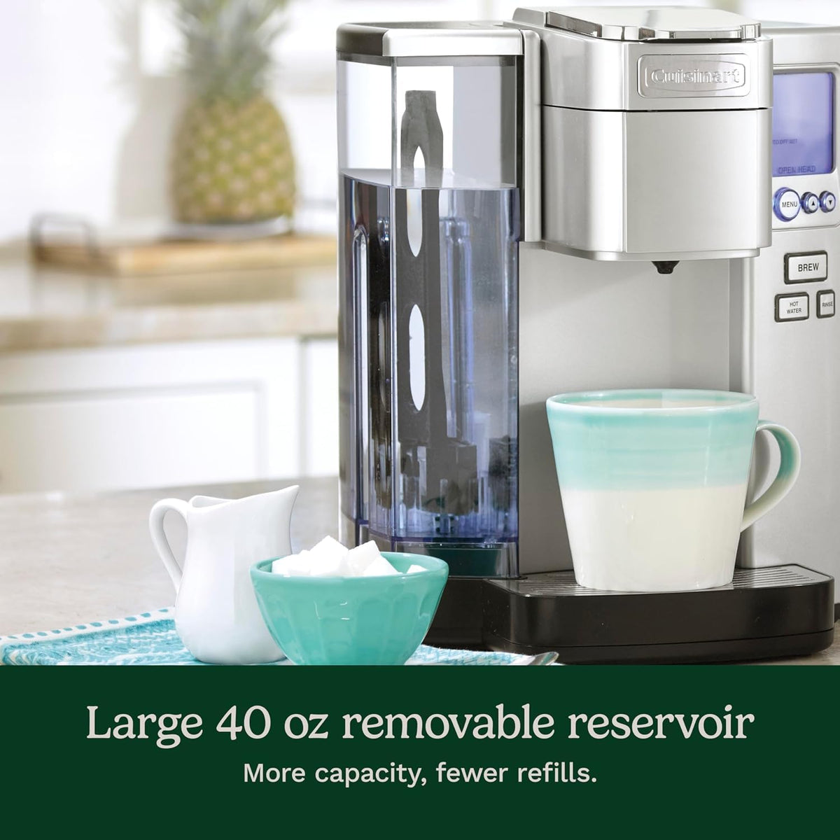 Cuisinart Premium Coffee Maker, Single Serve 72-Oz Reservoir, Programmable Brewing & Hot Water Dispenser, Silver (SS-10C) - PuriLite