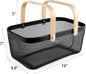 ZEAYEA Mesh Storage Basket with Handle, Garden Harvest Basket, Mesh Fruit Vegetables Gathering Basket Bin, Multi-functional Metal Wire Basket for Kitchen Garden Picnic Cabinet - PuriLite