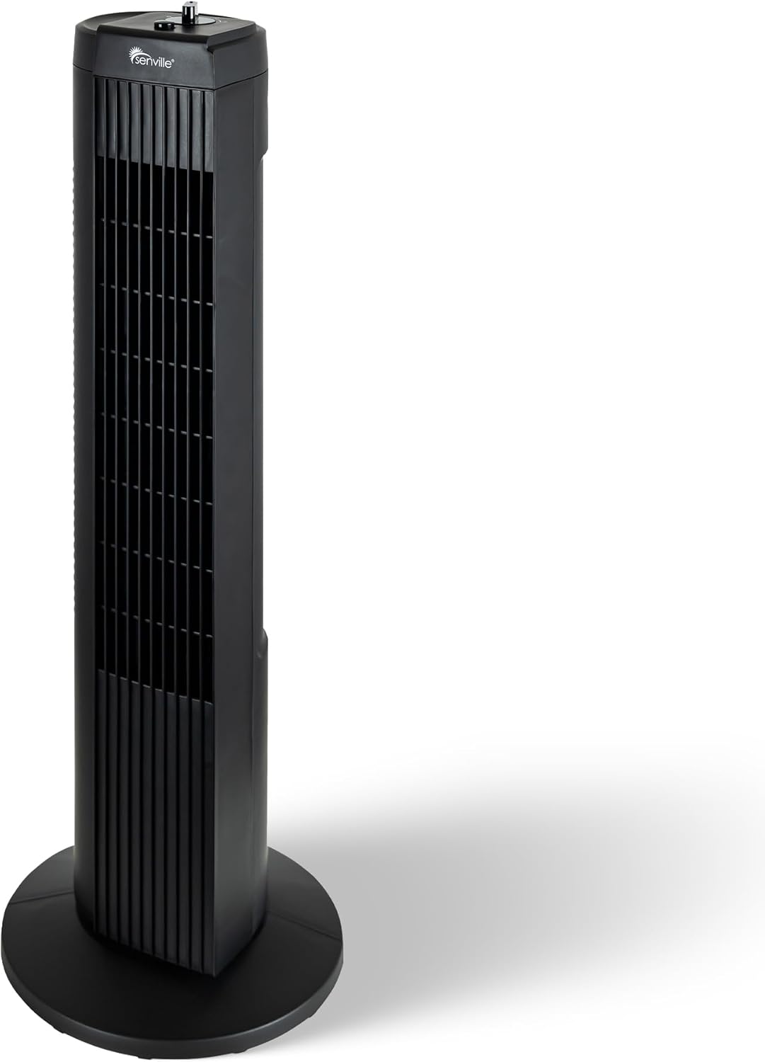 Senville 27" Standing Fan for Bedroom and Home with 60° Oscillation, 3 Speed, Compact Space-Saving Design, SENFZ10-19M - PuriLite