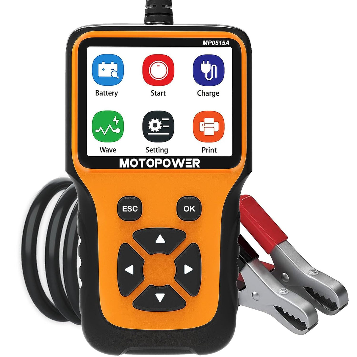 MOTOPOWER MP0515A 12V Car Battery Tester Automotive 100-2000 CCA Battery Load Tester Auto Cranking and Charging System Test Scan Tool Digital Battery Alternator Analyzer - PuriLite