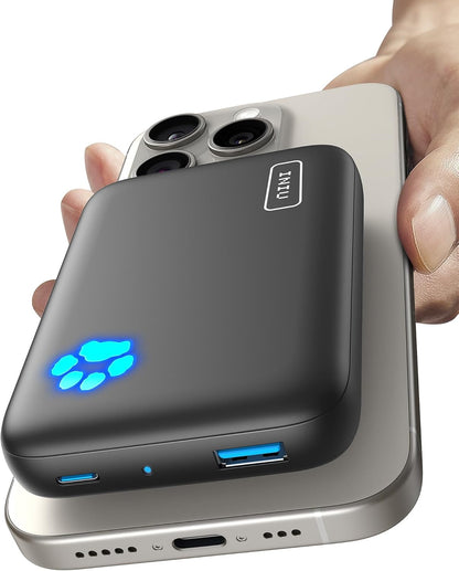 INIU Magnetic Power Bank Compatible with Magsafe, 10000mAh 20W PD Portable Phone Charger, USB C in&Out Wireless Powerbank, Battery Bank for iPhone 16 15 14 13 12 Pro Plus Max Series and Mag Safe Case - PuriLite