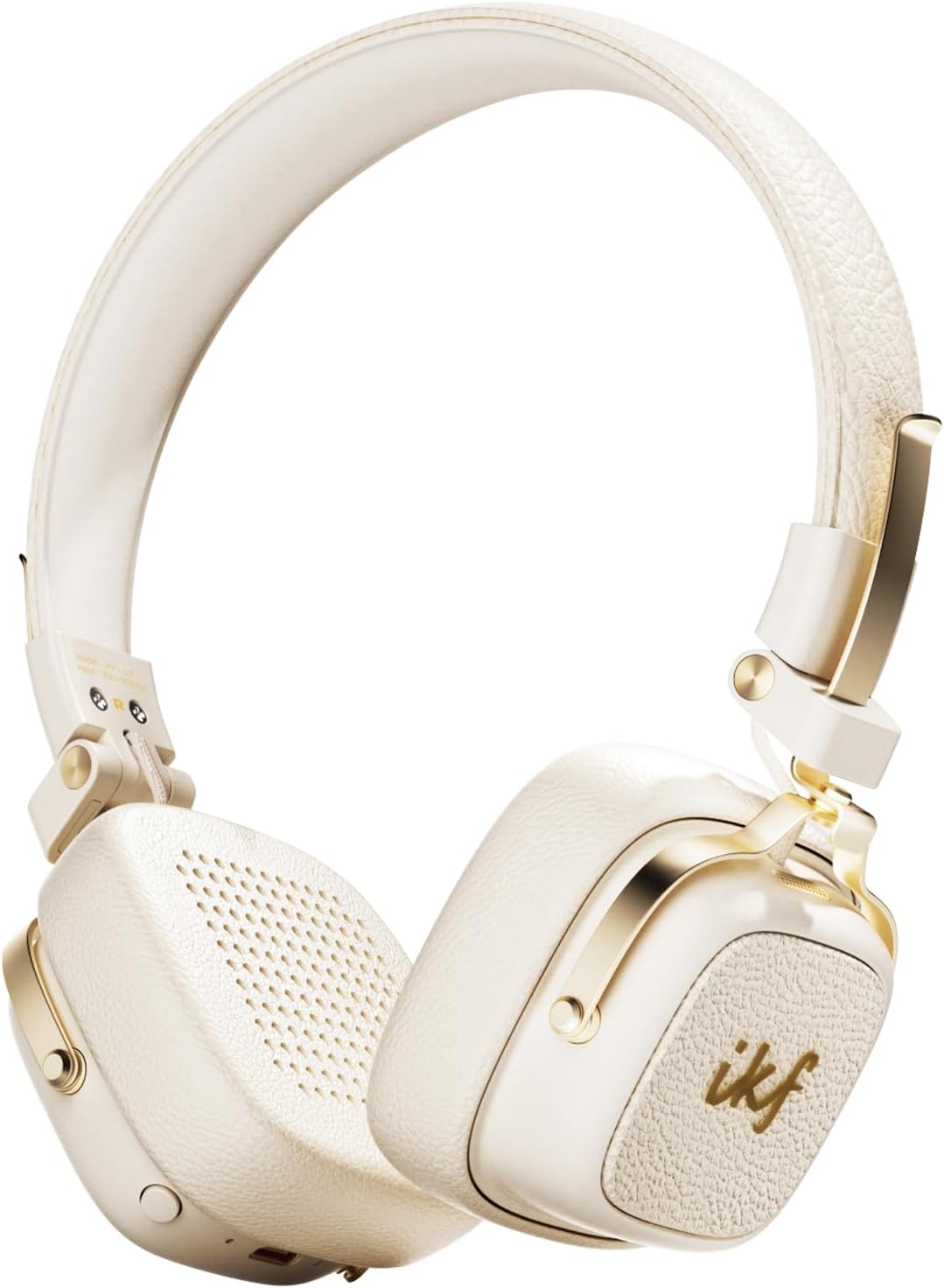 E2 Retro Classic Wireless Bluetooth On-Ear Headphones, Foldable Headset, 90H Playback, 40mm Drivers, Deep Bass, 360° Spatial Sound, Built-in Mic,OOTD 80S 90S (Offwhite) - PuriLite