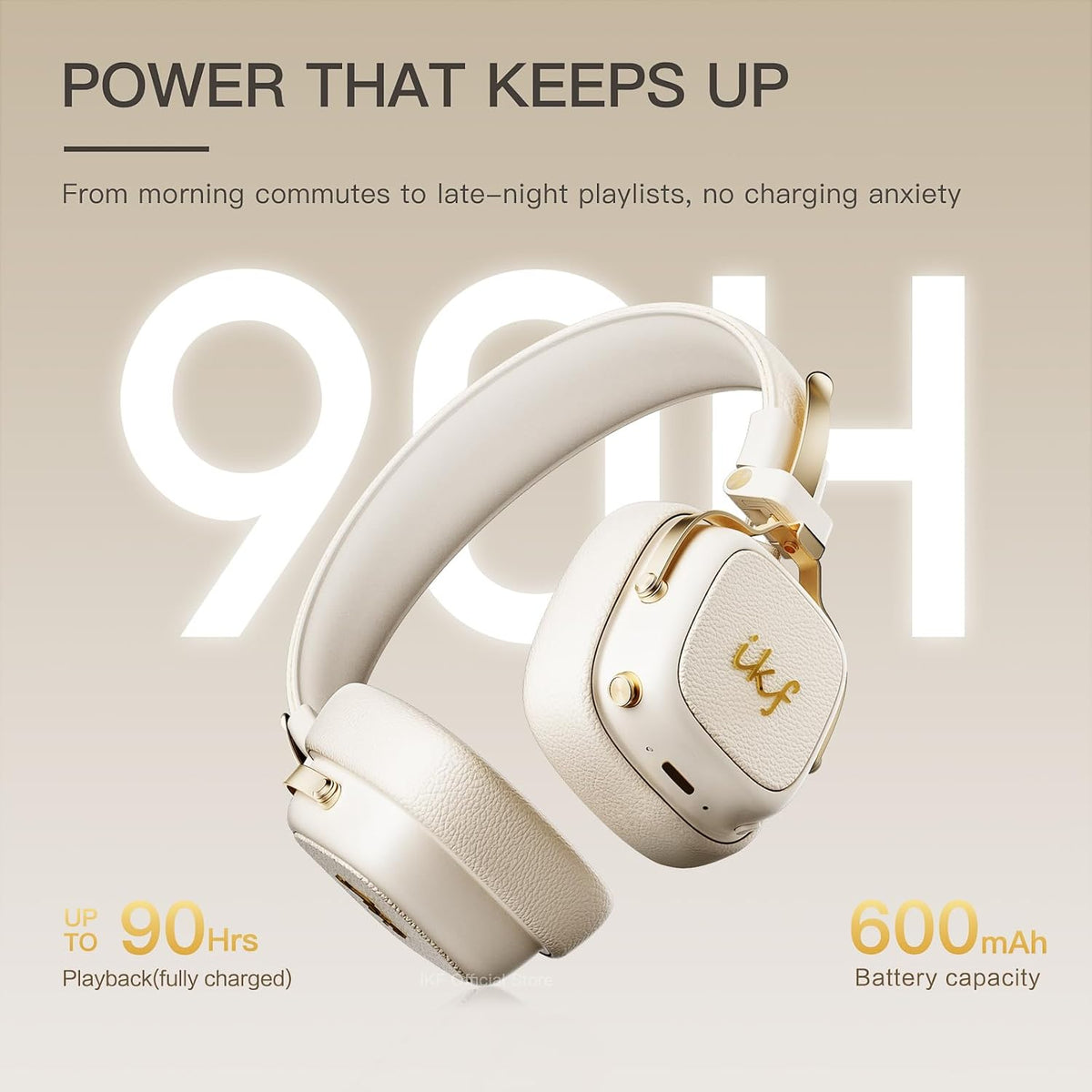 E2 Retro Classic Wireless Bluetooth On-Ear Headphones, Foldable Headset, 90H Playback, 40mm Drivers, Deep Bass, 360° Spatial Sound, Built-in Mic,OOTD 80S 90S (Offwhite) - PuriLite