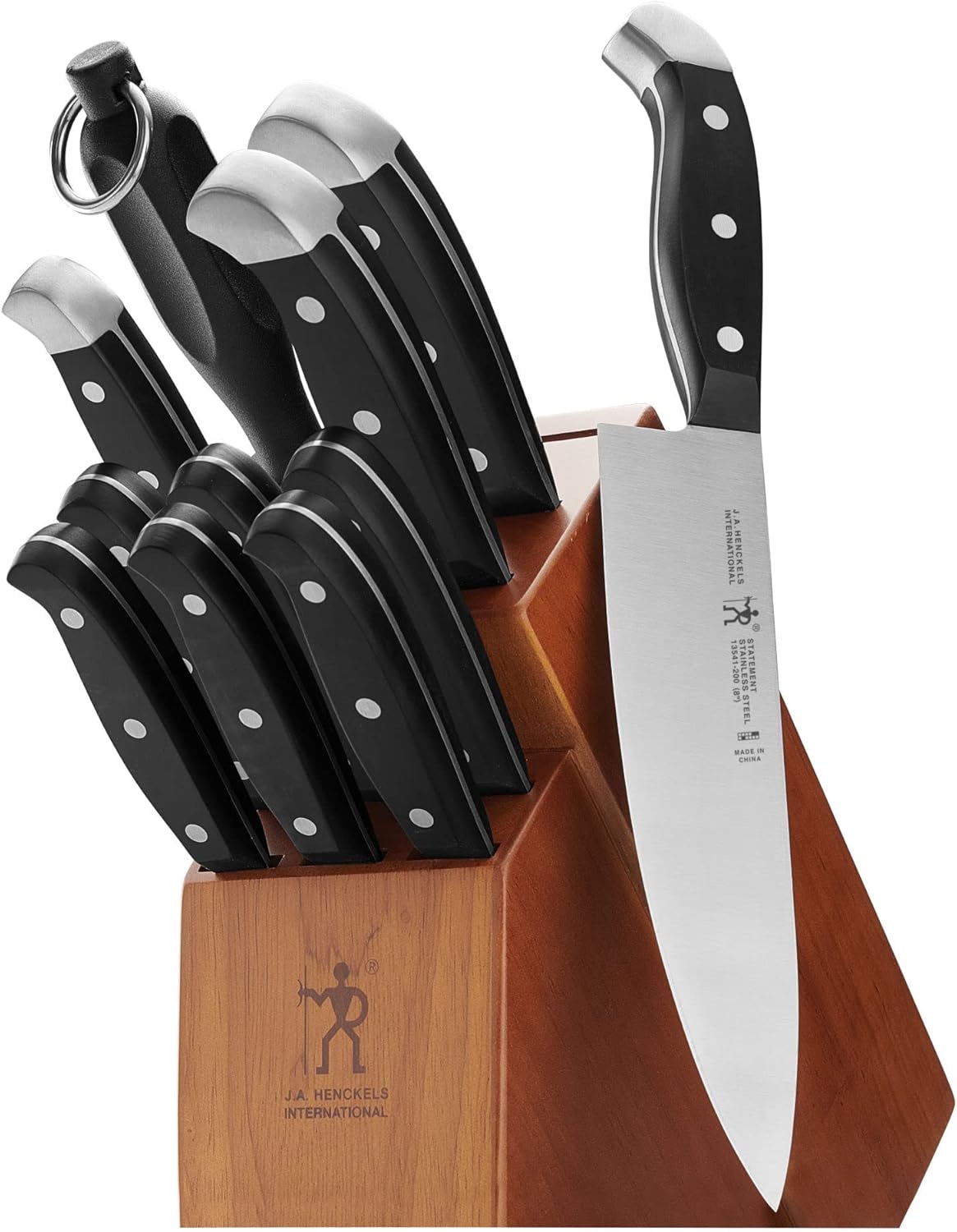 HENCKELS Statement 12 Piece Kitchen Knife Block Set - Professional Cutlery Set, Kitchen Knives Black for Chopping, Slicing, Dicing & Cutting - PuriLite