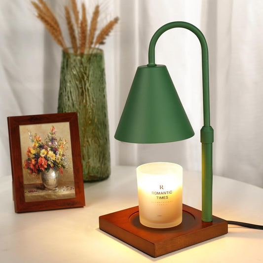 Modern Candle Warmer Lamp with Timer Dimmer, Electric Green Candle Lamp Warmer, Candle Lamp Adjustable Height, House Warming Gifts New Home, Room Decor Wax Melt Warmer for Scented Wax - PuriLite