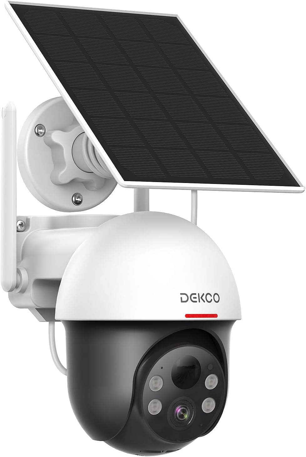 DEKCO Outdoor Security Camera Wireless, Camera Surveillance Exterieur, Solar and Battery Powered, Panoramic Pan Tilt Zoom, Auto Tracking, 2K Night Vision, Spotlight, 2-Way Talk - PuriLite