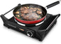 Techwood Hot Plate Portable Electric Stove 1500W Countertop Single Burner with Adjustable Temperature & Stay Cool Handles, 7.5” Cooktop for Dorm Office/Home/Camp, Compatible for All Cookwares - PuriLite