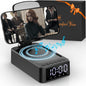 3-in-1 Desk Phone Stand with Wireless Speaker and LED Clock, Adjustable Smartphone Holder for Home and Office Use - PuriLite