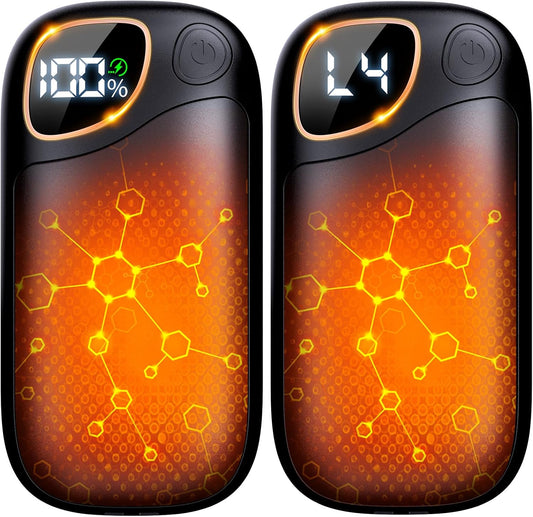 Hand Warmers - 2 Pack Rechargeable Hand Warmer, Magnetic Electric Hand Warmer with LED Display, Portable Reusable Pocket Hand Warmers for Raynauds, Golf, Camping, Hunting, Fishing, Ball Game - PuriLite