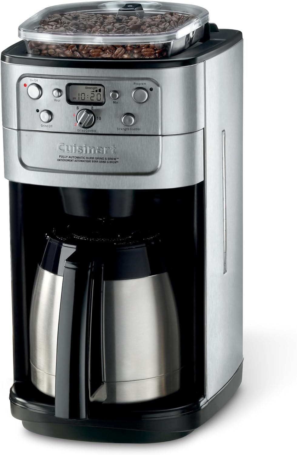 Cuisinart DGB-950BCC Burr Grind & Brew 10-Cup Automatic Coffeemaker, Thermal Carafe, Charcoal Water Filter, Programmable, Stainless Steel, Silver - PuriLite