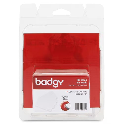 BADGY 20 MIL THIN CARDS 20MIL - 0.50MM - 100 CARDS - PuriLite
