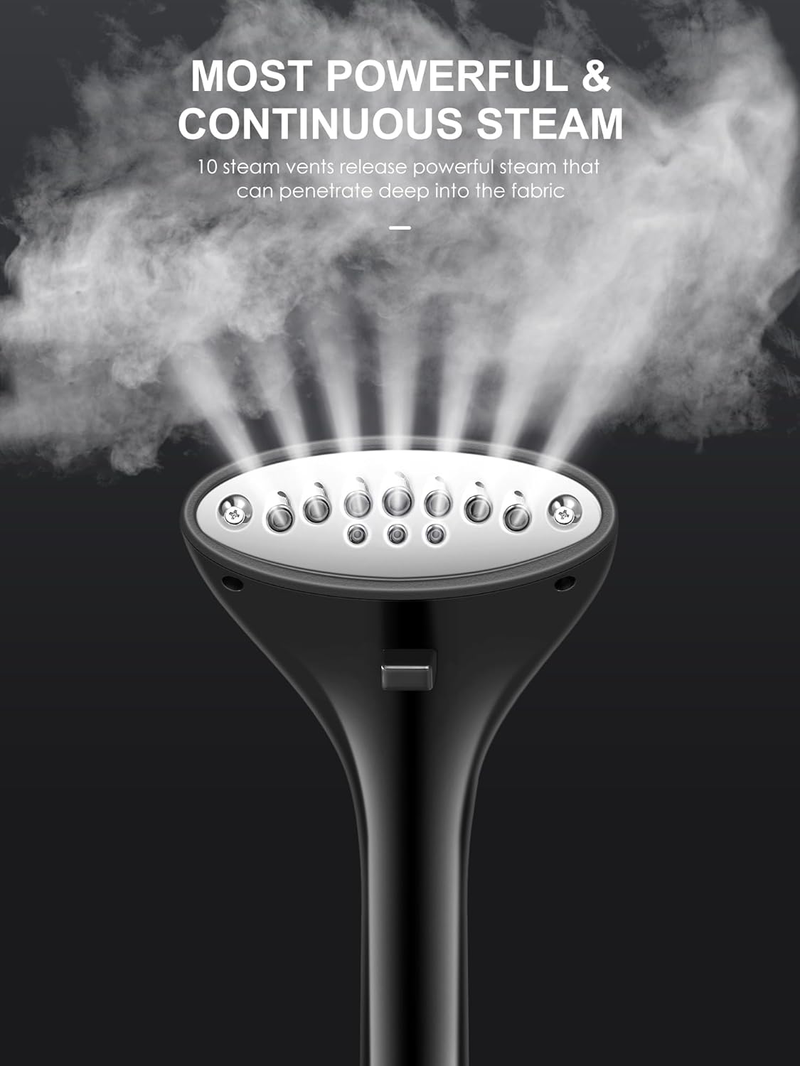 Professional Steamer for Clothes, Reemix Standing Steamer with Garment Hanger, Heats in 30 Seconds, Large Detachable Water Tank for 1 Hour Continuous Steaming, Includes Easy-roll Wheels - PuriLite