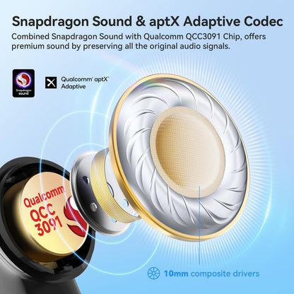 EarFun Air Pro 4 - Adaptive Hybrid ANC Wireless Earbuds, aptX™ Lossless, LDAC, 52H Playtime, Bluetooth 5.4 - PuriLite