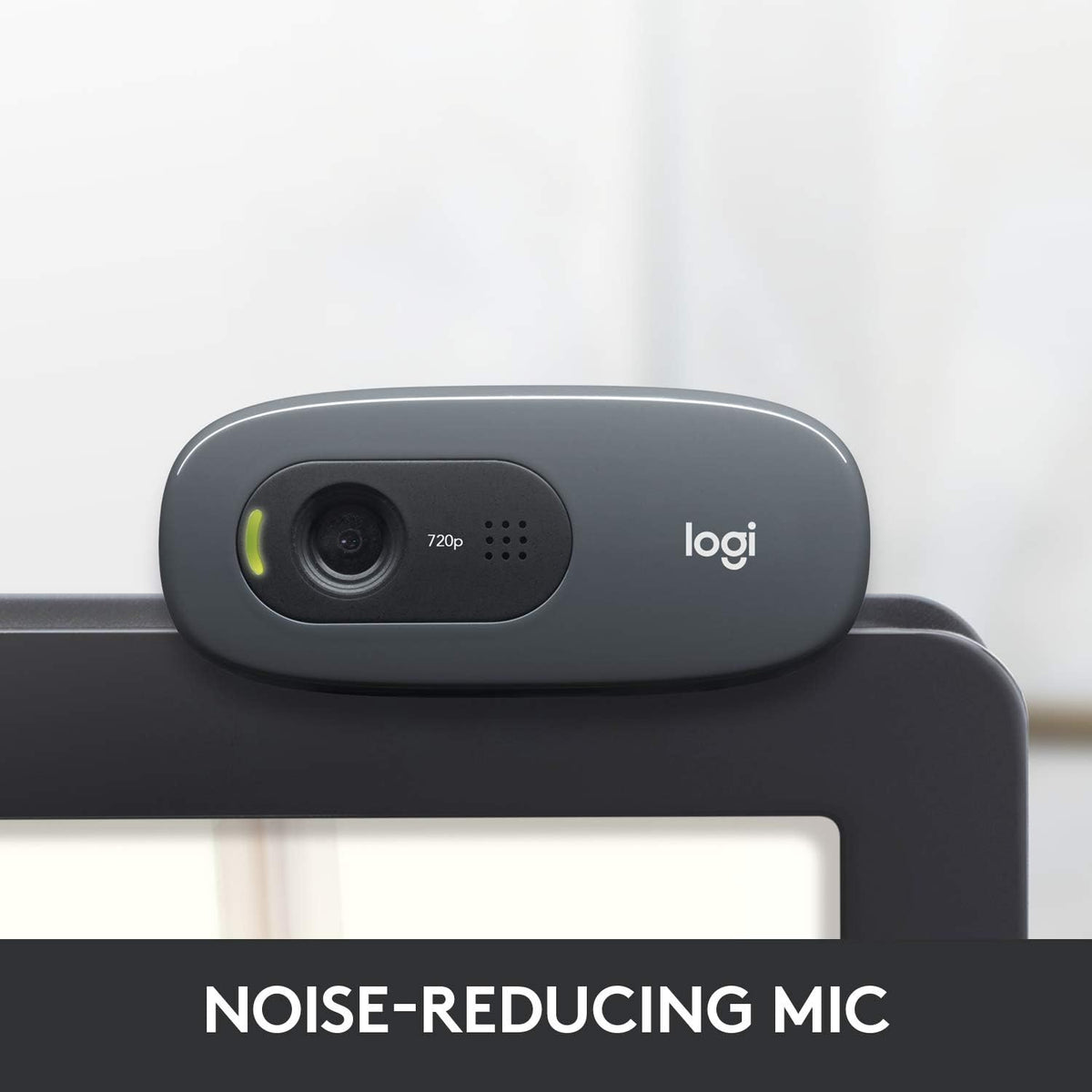 Logitech C270 HD Webcam, HD 720p/30 fps, Widescreen HD Video Calling, HD Light Correction, Noise Reducing Mic, For Skype, FaceTime, Hangouts, WebEx, PC/Mac/Laptop/Macbook/Tablet - Black - PuriLite