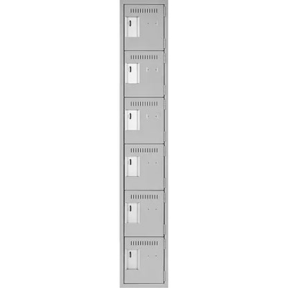 Clean Line™ Lockerettes, 6 -tier, 12" x 18" x 72", Steel, Grey, Rivet (Assembled) - PuriLite