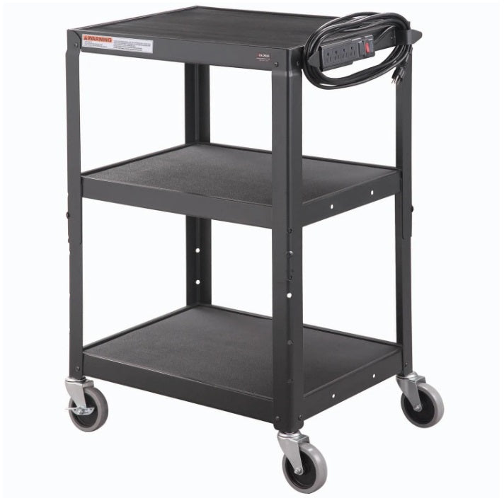 Global Industrial™ Steel Audio Visual & Instrument Cart, Black - PuriLite