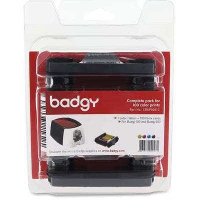 Evolis Ribbon/Card Kit - Dye Sublimation - 100 Cards - YMCKO - 1 Each - PuriLite