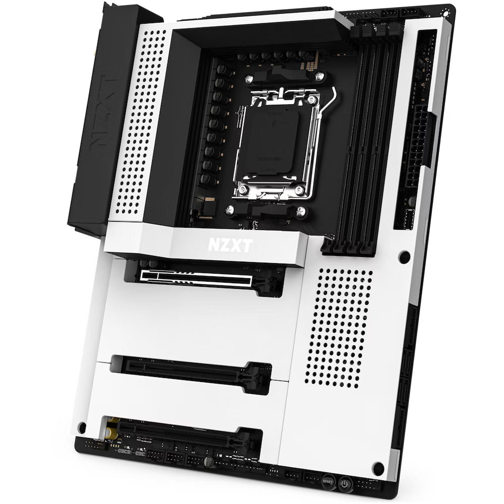 NZXT - N7 B650E ATX AM5 Motherboard (White) - DDR5, WiFi 6E, PCIe 5.0, Triple M.2 - PuriLite