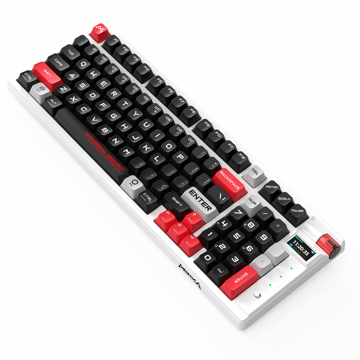 Monka - KG991W Mechanical Gaming Keyboard - 97 Keys with Display Screen - Tri-Mode Connectivity - 4000mAh Battery - PuriLite
