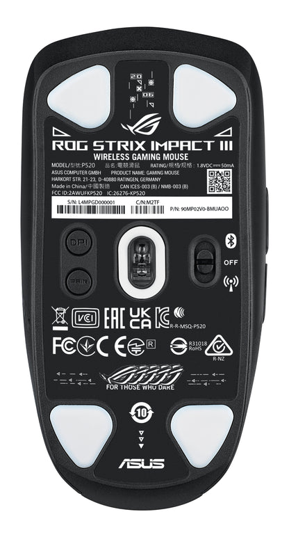 ASUS - ROG Strix Impact III Wireless Gaming Mouse - 36,000 DPI AimPoint Sensor - SpeedNova Wireless - 57g Lightweight - PuriLite